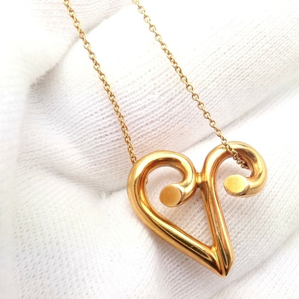 Tiffany & Co Picasso 18k Yellow Gold Large Zodiac Aries Pendant Necklace - Picture 7 of 10